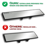 Broadway 400MM Wide Universal Interior Clip On Largest Visibility Rear View Mirror -Clear Tint Flat