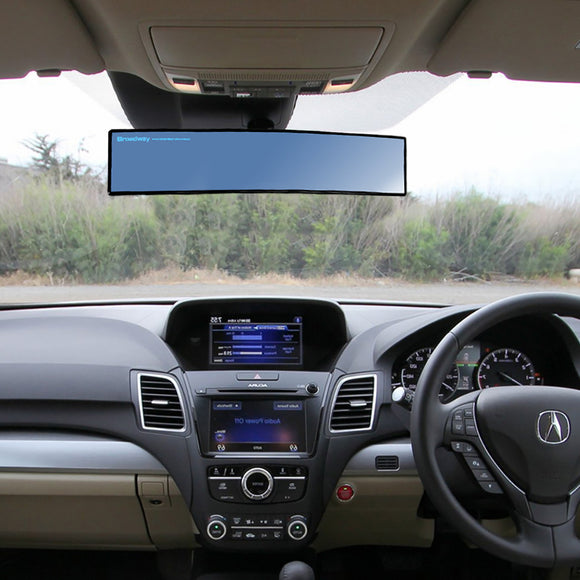 Broadway 400MM Wide Universal Interior Clip On Largest Visibility Rear View Mirror -Blue Tint Convex