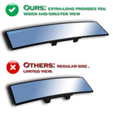 Broadway 400MM Wide Universal Interior Clip On Largest Visibility Rear View Mirror -Blue Tint Convex