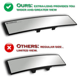 Broadway 400MM Wide Universal Interior Clip On Largest Visibility Rear View Mirror -Clear Tint Convex
