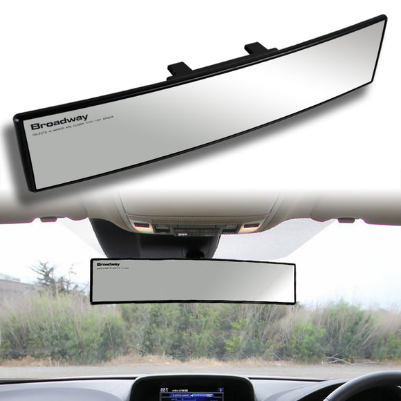 Broadway 400MM Wide Universal Interior Clip On Largest Visibility Rear View Mirror -Clear Tint Convex