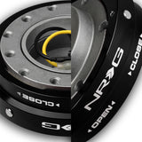 NRG Black Aluminum 1.25 Thin 6-Bolt Steering Wheel Universal Short Hub Adapter Quick Release Spacer -SRK-400BK