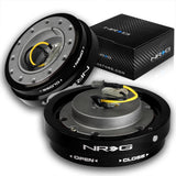 NRG Black Aluminum 1.25 Thin 6-Bolt Steering Wheel Universal Short Hub Adapter Quick Release Spacer -SRK-400BK