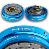 NRG Blue Aluminum 1.25 Thin 6-Bolt Steering Wheel Universal Short Hub Adapter Quick Release Spacer -SRK-400BL
