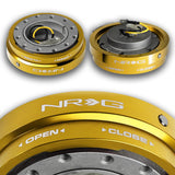 NRG Golden Aluminum 1.25 Thin 6-Bolt Steering Wheel Universal Short Hub Adapter Quick Release Spacer -SRK-400C-GD