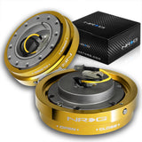 NRG Golden Aluminum 1.25 Thin 6-Bolt Steering Wheel Universal Short Hub Adapter Quick Release Spacer -SRK-400C-GD