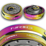 NRG Neo Chrome Aluminum 1.25 Thin 6-Bolt Steering Wheel Universal Short Hub Adapter Quick Release Spacer -SRK-400MC