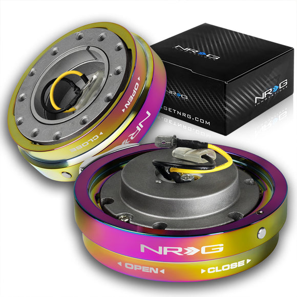 NRG Neo Chrome Aluminum 1.25 Thin 6-Bolt Steering Wheel Universal Short Hub Adapter Quick Release Spacer -SRK-400MC