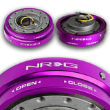 NRG Purple Aluminum 1.25 Thin 6-Bolt Steering Wheel Universal Short Hub Adapter Quick Release Spacer -SRK-400PP