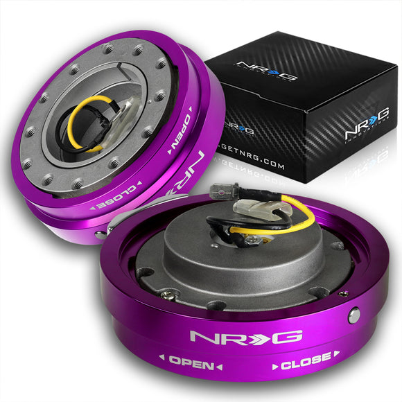 NRG Purple Aluminum 1.25 Thin 6-Bolt Steering Wheel Universal Short Hub Adapter Quick Release Spacer -SRK-400PP