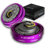 NRG Purple Aluminum 1.25 Thin 6-Bolt Steering Wheel Universal Short Hub Adapter Quick Release Spacer -SRK-400PP