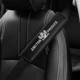 2x Black JP JUNCTION PRODUCE VIP Embroidery Car Seat Belt Covers Shoulder Pads