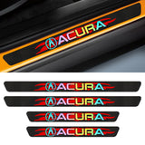 4PCS Set For Acura Carbon Fiber Car Door Scuff Sill Cover Panel Step Protector