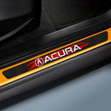 4PCS Set Carbon Fiber Car Door Scuff Sill Cover Panel Step Protector For Acura