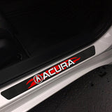 4PCS Set Carbon Fiber Car Door Scuff Sill Cover Panel Step Protector For Acura