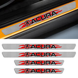 For Acura Carbon Fiber Car Door Scuff Sill Cover Panel Step Protector 4PCS Set