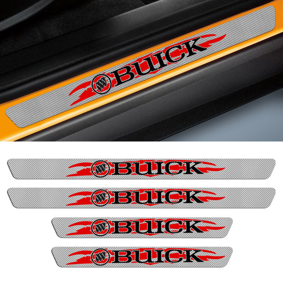For Buick Carbon Fiber Car Door Scuff Sill Cover Panel Step Protector 4PCS Set