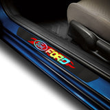 New 4PCS Set Carbon Fiber Car Door Scuff Sill Cover Panel Step Protector For Ford