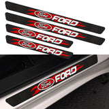 4PCS Carbon Fiber Car Door Scuff Sill Cover Panel Step Protector For Ford New