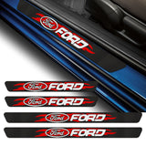 4PCS Carbon Fiber Car Door Scuff Sill Cover Panel Step Protector For Ford New