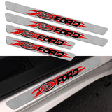 5D Carbon Fiber Texture Car Door Scuff Sill Cover Panel Step Protector New 4PCS Set For Ford