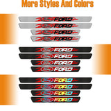 4PCS Carbon Fiber Car Door Scuff Sill Cover Panel Step Protector For Ford New