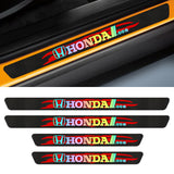 New 5D Carbon Fiber Texture Honda Car Door Scuff Sill Cover Panel Step Protector 4PCS Set