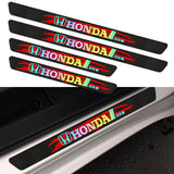 New 5D Carbon Fiber Texture Honda Car Door Scuff Sill Cover Panel Step Protector 4PCS Set