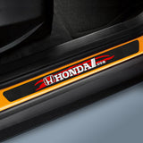 5D Carbon Fiber Texture Honda Car Door Scuff Sill Cover Panel Step Protector New 4PCS Set