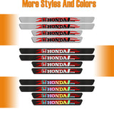 New 5D Carbon Fiber Texture Honda Car Door Scuff Sill Cover Panel Step Protector 4PCS Set