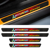 4PCS Set For MITSUBISHI Carbon Fiber Car Door Scuff Sill Cover Panel Step Protector