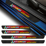 4PCS Set For MITSUBISHI Carbon Fiber Car Door Scuff Sill Cover Panel Step Protector