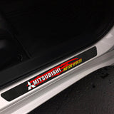 4PCS Set Carbon Fiber Car Door Scuff Sill Cover Panel Step Protector For MITSUBISHI