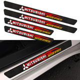 4PCS Set Carbon Fiber Car Door Scuff Sill Cover Panel Step Protector For MITSUBISHI