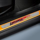 4PCS For MITSUBISHI Carbon Fiber Car Door Scuff Sill Cover Panel Step Protector Set