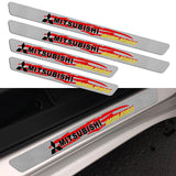 4PCS For MITSUBISHI Carbon Fiber Car Door Scuff Sill Cover Panel Step Protector Set