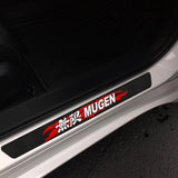 4PCS Set Carbon Fiber MUGEN Car Door Scuff Sill Cover Panel Step Protector For HONDA