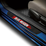 4PCS Set Carbon Fiber MUGEN Car Door Scuff Sill Cover Panel Step Protector For HONDA