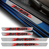 MUGEN Carbon Fiber Car Door Scuff Sill Cover Panel Step Protector For HONDA 4pcs Set