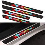 5D Carbon Fiber Texture Car Door Scuff Sill Cover Panel Step Protector For MUSTANG 4PCS Set