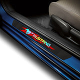 5D Carbon Fiber Texture Car Door Scuff Sill Cover Panel Step Protector For MUSTANG 4PCS Set
