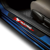 4PCS Set Carbon Fiber Car Door Scuff Sill Cover Panel Step Protector For MUSTANG