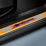 Car Door Scuff Sill Cover Panel Step Protector For MUSTANG 4PCS Set 5D Carbon Fiber Texture