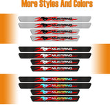 4PCS Set Carbon Fiber Car Door Scuff Sill Cover Panel Step Protector For MUSTANG