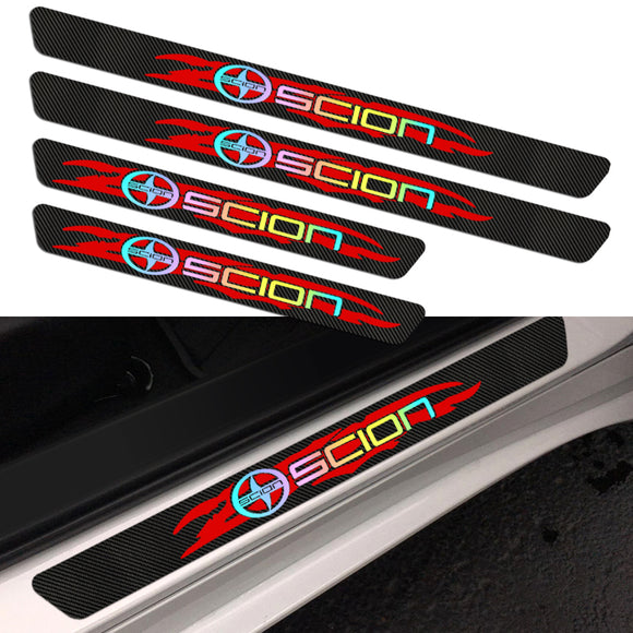 Carbon Fiber Car Door Scuff Sill Cover Panel Step Protector For SCION NEW 4PCS Set