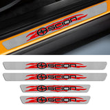 For SCION NEW 4PCS Set 5D Carbon Fiber Texture Car Door Scuff Sill Cover Panel Step Protector