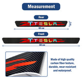 NEW 4PCS Set 5D Carbon Fiber Texture Car Door Scuff Sill Cover Panel Step Protector For TESLA