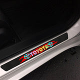 For TOYOTA NEW 4PCS Set 5D Carbon Fiber Texture Car Door Scuff Sill Cover Panel Step Protector