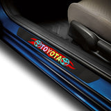 For TOYOTA NEW 4PCS Set 5D Carbon Fiber Texture Car Door Scuff Sill Cover Panel Step Protector