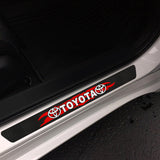 4PCS Set 5D Carbon Fiber Texture Car Door Scuff Sill Cover Panel Step Protector For TOYOTA NEW